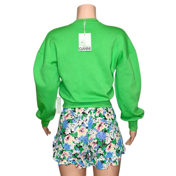 SOLD GANNI Isoli Butterfly Sweatshirt, Kelly Green, XXS - Picture 10 of 13